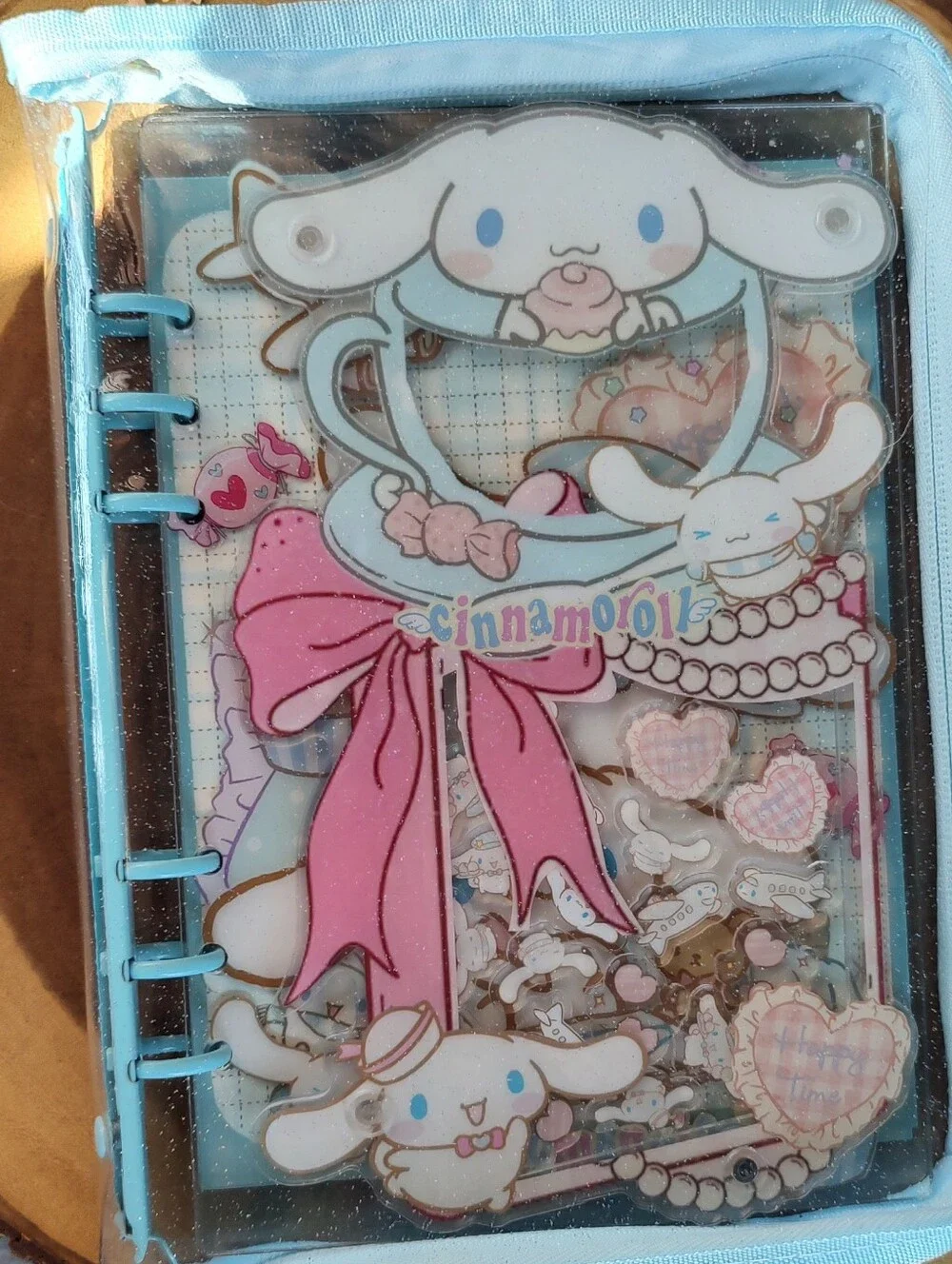 Sanrio Cinnamoroll Pink Bow A5 Acrylic Shaker Notebook